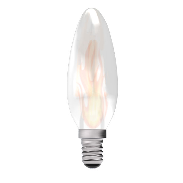 LED 0.3W Straight Flicker Filament Candle - SES - 1800K